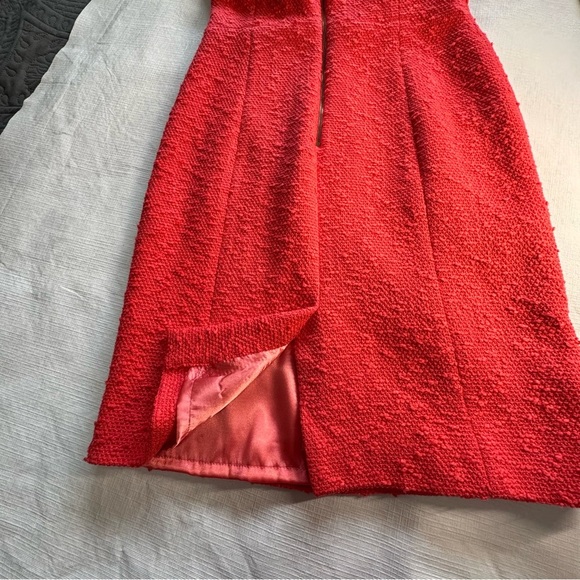 Milly of New York Beaded Dress Coral Orange Sleeveless Boucle Textured - Picture 9 of 9